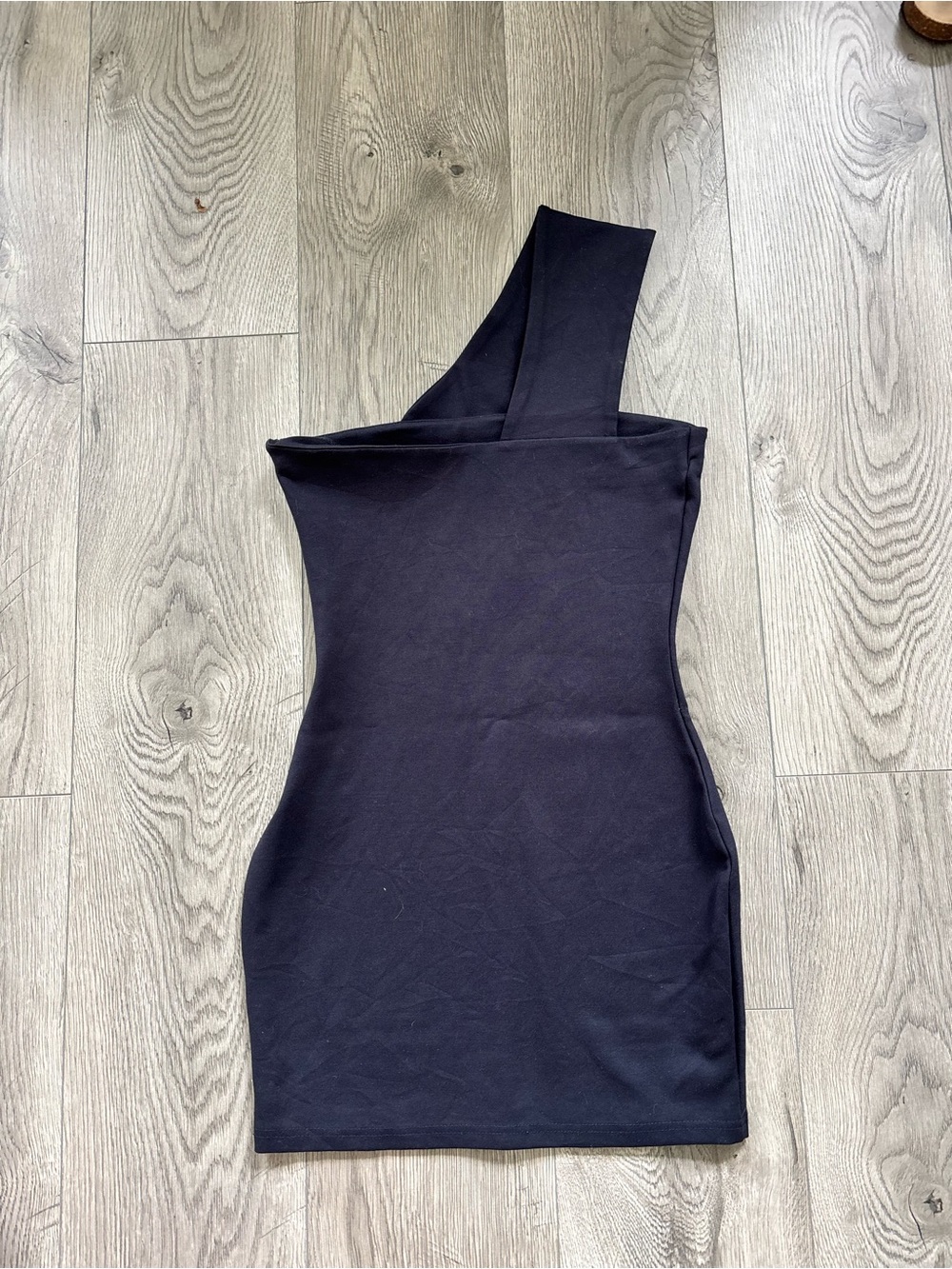 Superdown Asymmetrical One-Shoulder Navy Blue Bodycon Mini Dress | Size Small - Picture 5 of 10